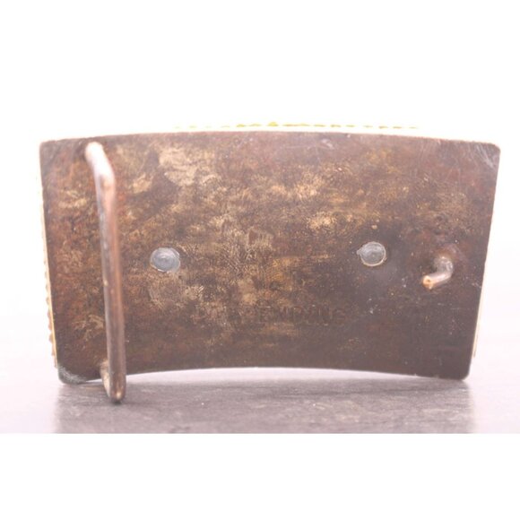 Western Cowboy Rodeo Horse Belt Buckle Rope Border Gold Tone Cowboy Rodeo Vtg - Picture 4 of 11